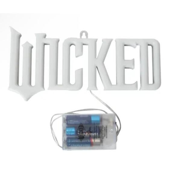 NIB WICKED Neon wall light Art Movie pink Green LED Universal City Studios - Picture 2 of 6